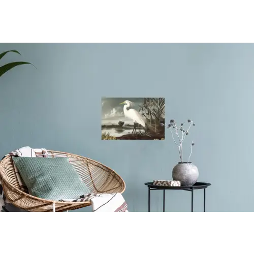 Reiger - Planten - Wolken - Wit Muursticker klein -plant