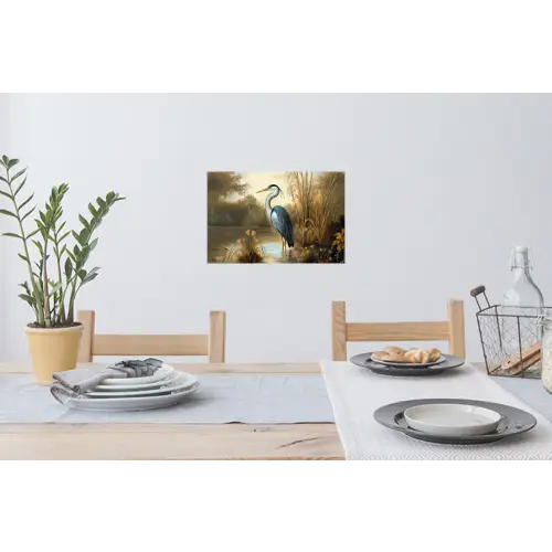 Reiger - Water - Planten Muursticker klein -eettafel