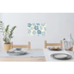 Hibiscusbloemen - Blauw - Patroon - Tropisch Muursticker klein -eettafel