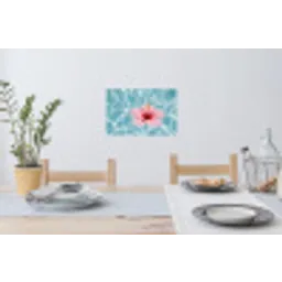Hibiscus - Water - Roze Muursticker klein -eettafel