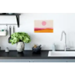 Heuvels - Oranje - Zon - Abstract Muursticker klein -keuken