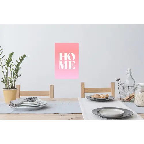 Home - Letters - Groot - Roze Muursticker klein -eettafel