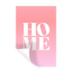 Home - Letters - Groot - Roze Muursticker klein -3d