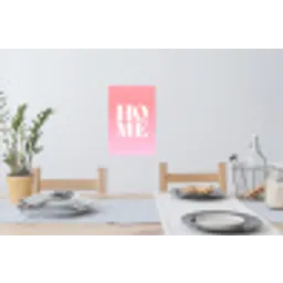 Home - Letters - Groot - Roze Muursticker klein -eettafel