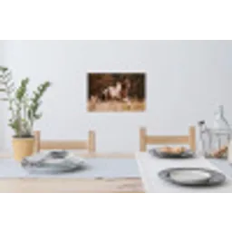 Paard - Bruin - Gras Muursticker klein -eettafel