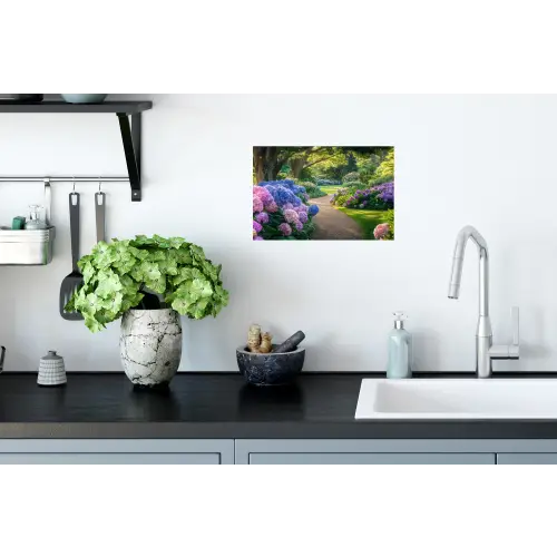 Hortensia- Park - Pad Muursticker klein -keuken