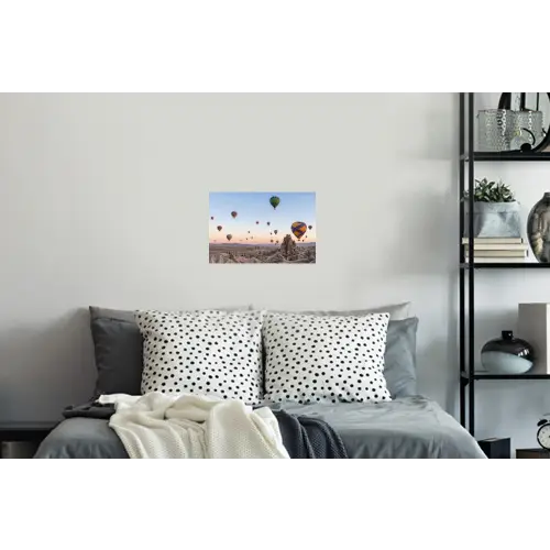 Luchtballonnen - Rotsen - Zonsopgang Muursticker klein -slaapkamer