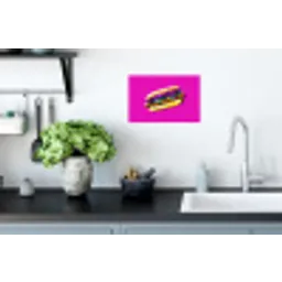 Hotdog - Roze - Retro Muursticker klein -keuken