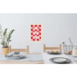 Hot - Spicy - Geruit - Rood Muursticker klein -eettafel