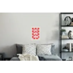 Hot - Spicy - Geruit - Rood Muursticker klein -slaapkamer