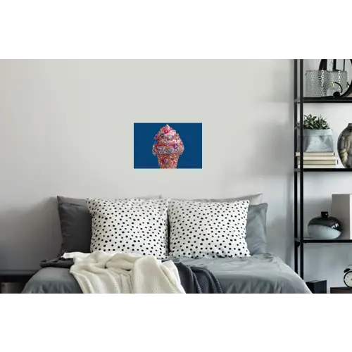 Ijsje - Hoorntje - Steentjes - Blauw Muursticker klein -slaapkamer