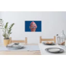 Ijsje - Hoorntje - Steentjes - Blauw Muursticker klein -eettafel