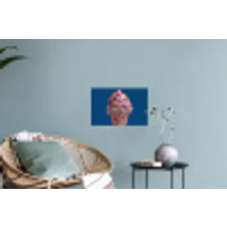 Ijsje - Hoorntje - Steentjes - Blauw Muursticker klein -plant