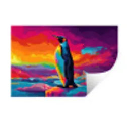 Ijsschots - Pinguïn - Abstract - Lucht Muursticker klein -3d