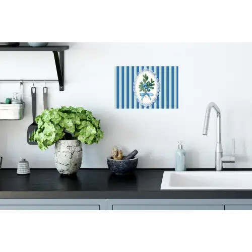Illustratie - Bessen - Blauw - Strepen Muursticker klein -keuken