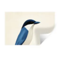 Illustratie - Blauw - Vogel Muursticker klein -3d