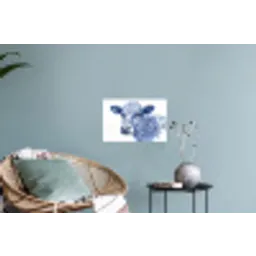 Illustratie - Koe - Blauw Muursticker klein -plant