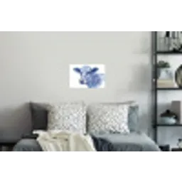 Illustratie - Koe - Blauw Muursticker klein -slaapkamer