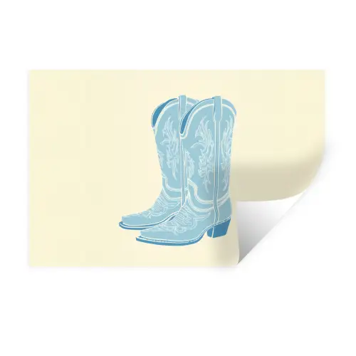 Illustratie - Cowboylaarzen - Patroon Muursticker klein -3d