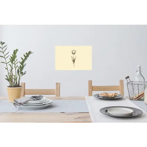 Illustratie - Tulp - Zwart Muursticker klein -eettafel