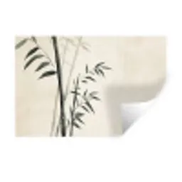 Japandi - Bamboe - Beige Muursticker klein -3d