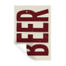 Japandi - Beer - Red - Retro Muursticker klein -3d