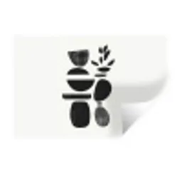 Japandi - Zwart - Abstract Muursticker klein -3d