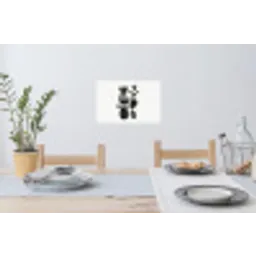 Japandi - Zwart - Abstract Muursticker klein -eettafel