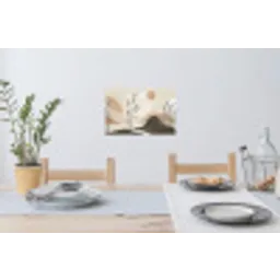 Japandi - Landschap - Beige Muursticker klein -eettafel