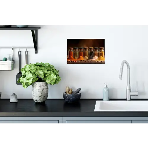 Potjes - Kruiden - Specerijen - Korrels Muursticker klein -keuken