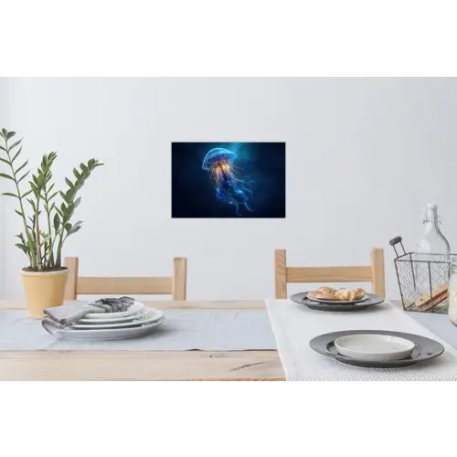 Kwal - Lichtgevend - Tentakels - Blauw Muursticker klein -eettafel