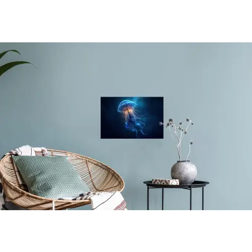 Kwal - Lichtgevend - Tentakels - Blauw Muursticker klein -plant