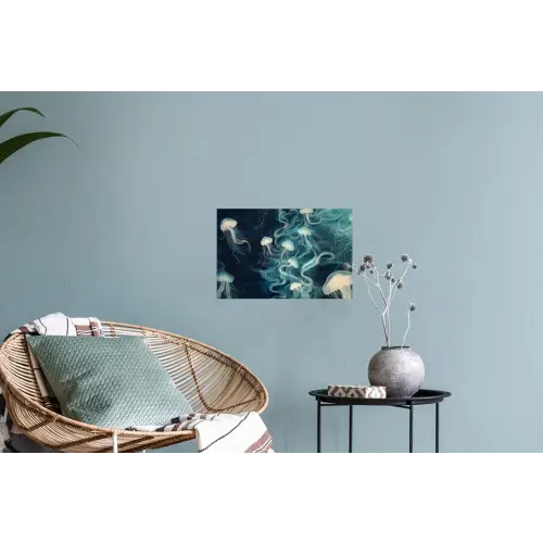 Kwallen - Zee - Wit - Golven Muursticker klein -plant