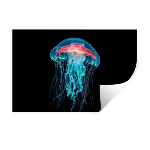 Kwal - Tentakels - Blauw - Licht Muursticker klein -3d