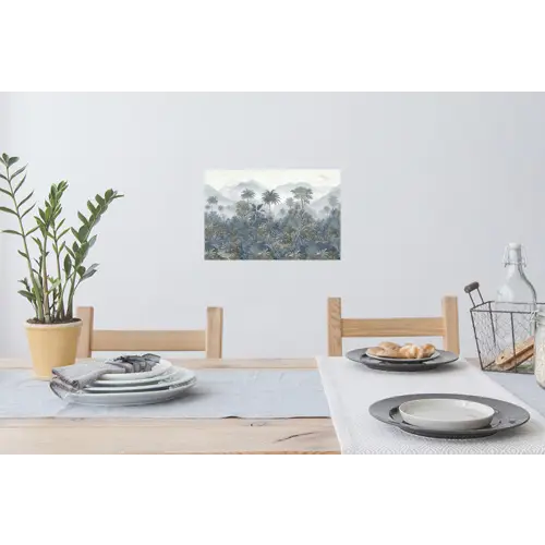 Jungle - Landschap - Blauw Muursticker klein -eettafel