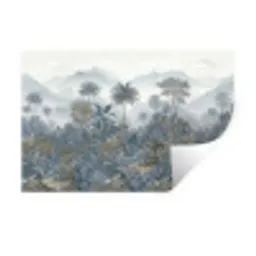 Jungle - Landschap - Blauw Muursticker klein -3d
