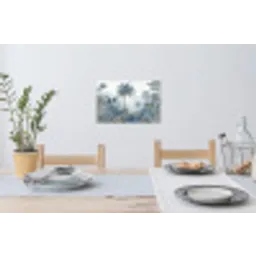 Jungle - Modern - Blauw - Groen Muursticker klein -eettafel
