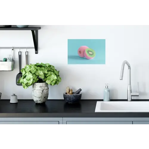 Kiwi - Blauw - Surrealistisch Muursticker klein -keuken