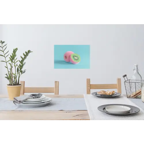 Kiwi - Blauw - Surrealistisch Muursticker klein -eettafel