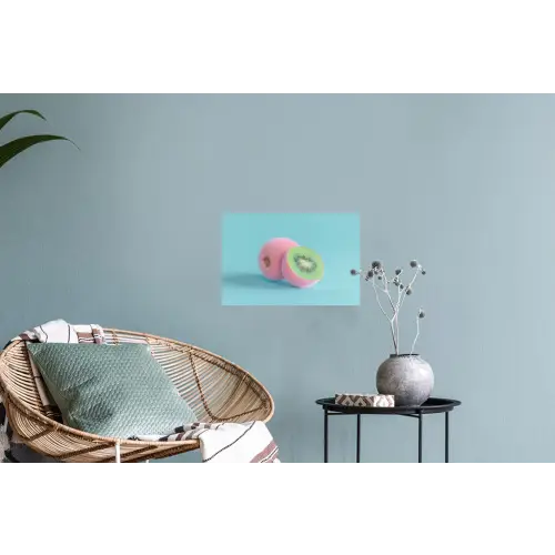 Kiwi - Blauw - Surrealistisch Muursticker klein -plant