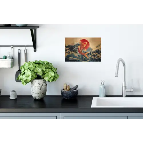 Koi - Zee - Golven - Zon Muursticker klein -keuken