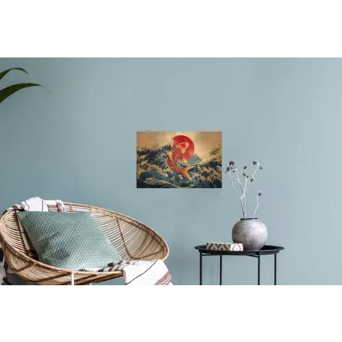 Koi - Zee - Golven - Zon Muursticker klein -plant