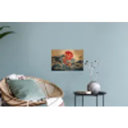Koi - Zee - Golven - Zon Muursticker klein -plant