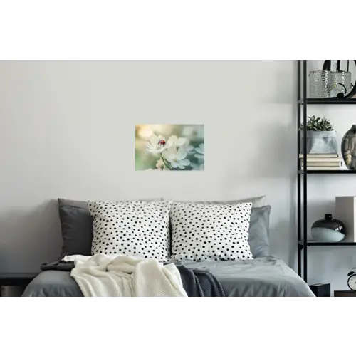 Lieveheersbeestje - Bloemen - Wit Muursticker klein -slaapkamer