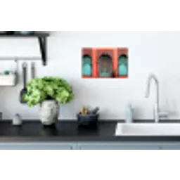 Lantaarn - Deur - Turquoise Muursticker klein -keuken