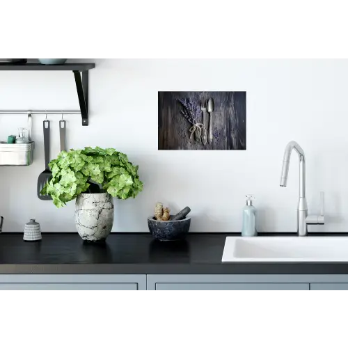 Lavendel - Lepel - Vork Muursticker klein -keuken