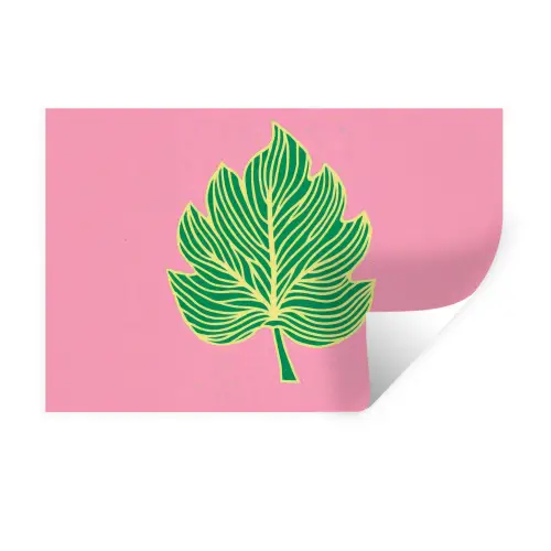 Blad - Groen - Illustratie - Minimalistisch Muursticker klein -3d