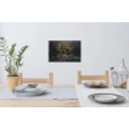 Bladeren - Goud - Boom - Rots Muursticker klein -eettafel