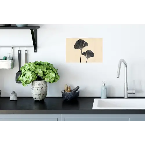 Bladeren - Minimalistisch - Zwart Muursticker klein -keuken