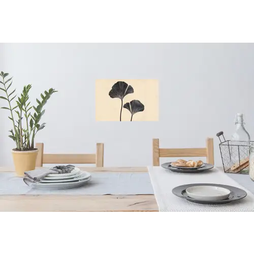 Bladeren - Minimalistisch - Zwart Muursticker klein -eettafel